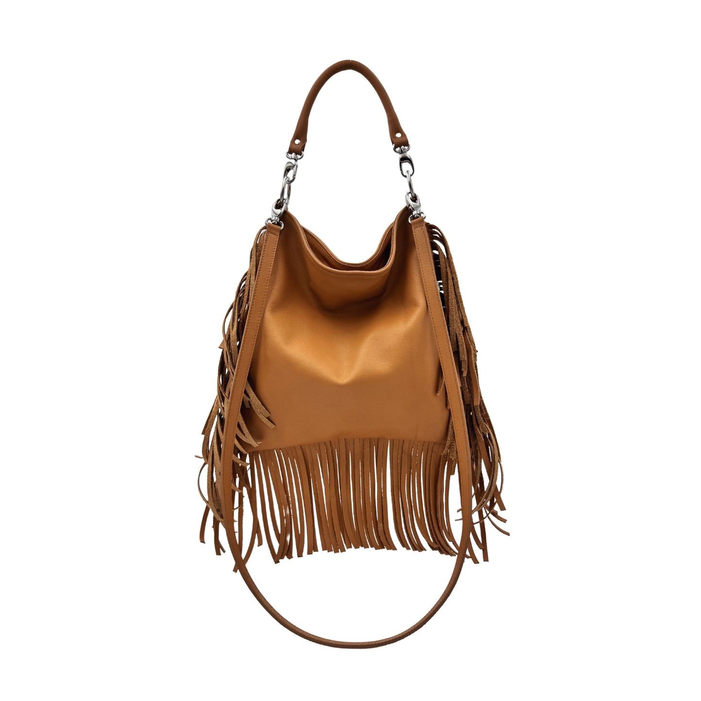 Sacagawea Cognac – Borsa in pelle con frange