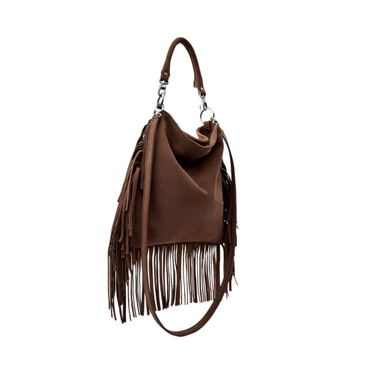 Sacagawea Nut – Borsa in camoscio con frange