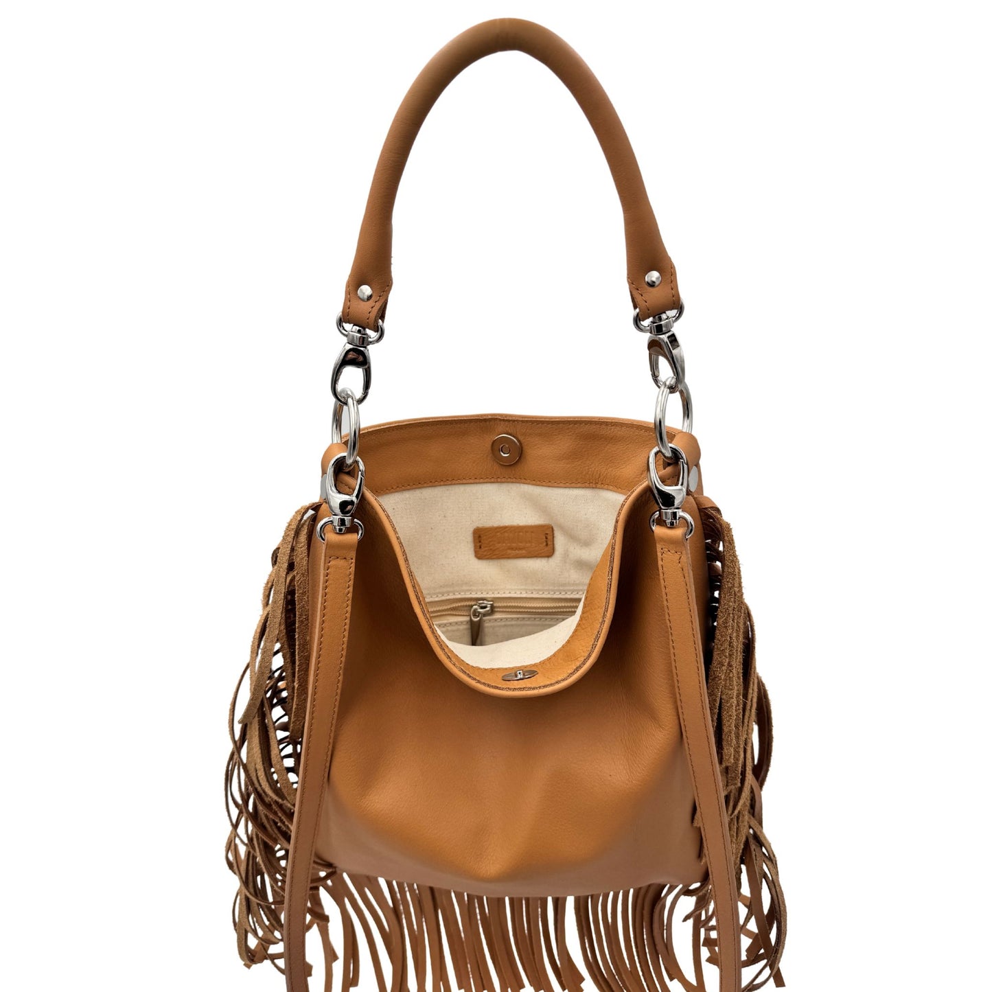 Sacagawea Cognac – Borsa in pelle con frange